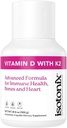 Isotonix Vitamina D con K2, promueve la densidad mineral ósea normal, promueve las arterias sanas, ayuda a mantener la salud ósea, apoya la salud inmunitaria, la América del mercado (90 servicios)