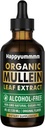 Mullein Drops for Lungs Cleanse, Vegan Mullein Leaf Extract Tintura con clorofila, Immune de soporte,Respiratory - 4 fl oz (120 ml)
