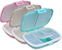8 Compartamento Organizador semanal de píldoras de viaje Caja, 10 Compartimientos, organizador de 7 días de gran pill, organizador de medicina, caja de pill, contenedor de pill (3 colores)