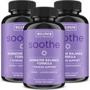 Soothe Hormone Balance for Women + Thyroid Support for Women (3-Pack) TEN Cortisol Manager, Mood Support, " Metabolism Booster TEN Adrenal Support ← Rhodiola, Selenium, Iodine Неликованы, 180 ct