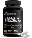 HMB y vitamina D3 Suplemento 1000 MG (180 cápsulas) - Suplementos HMB con 4.000 UI de D3 &amp; Calcio - Crecimiento muscular, fuerza &amp; cura - B-Hydroxy B-Metilbutirato Butyrate - Muscle Builder for Men
