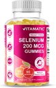 Vitamatic Yeast Free Selenium Gummies 200mcg como suplemento de selenomethionina Mineral esencial con la absorción superior 90 Pectina