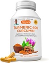 ANDREW LESSMAN Turmeric 400mg - 60 Capsules - 95% Curcuminoides como Complejo fosfolípido para beneficios óptimos y absorción, Extracto estandarizado de alta potencia, pequeñas cápsulas fáciles de absorber