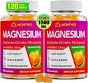 Magnesium Gummies for Adults with Glycinate, Citrate & l-threonate, Ashwagandha, High Absorption Triple Magnesium Complex for Rest, Relax, Muscles, Bone - 120 Gummies