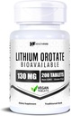 HealthFare Lithium Orotate Suplemento 130mg tención 200 Tablets Vegetarian ← High Bioavailability Trace Mineral ← Mood, Brain & Memory Support ← Non-GMO, Gluten-Free TEN Made in USA