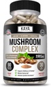 Kaya Naturals Premium Mushroom Complex Potent 1995mg Por Serving – Wellness Support – Non-GMO & Gluten-Free – 90 cápsulas