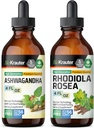 BIO KRAUTER Ashwagandha Tincture 4 Fl. Oz. & Rhodiola Rosea Tincture 4 Fl. Oz.