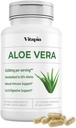 Organic Aloe Vera capsules 20% Aloins Suplemento - Pure Inner Leaf Gel Concentrate - Digestivo, Gut Health, Skin, Immune Support - 120 Conde - No GMO, libre de gluten, Vegan