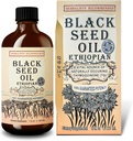 Black Seed Oil 8 oz - Cold Pressed Ethiopian Black Cumin Nigella Sativa, 3X Thymoquinone, 100% Puro " Organic Liquid in Glass Bottle - Supports Immune, Hair, and Skin Health