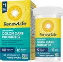 Renew Life Probiotic Colon Care Probiotic Capsules, Daily Supplement Offers Colon Support, L. Rhamnosus GG, Dairy, Soy and gluten-free, 80 Billion CFU, 60 Condes