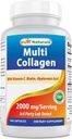 Mejores Naturales Multi Collagen Pills 2000mg para Hombres Mujer - Hidrolyzed Collagen Peptides cápsulas para la piel del cabello y uñas con Tipos I II III V X, Biotina, Ácido Hialurónico & vitamina C