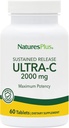 NaturesPlus Ultra-C 2000 mg - 60 Tabletas - Vitamina C con Caderas de Rosa - Immune & Antioxidant Support - Vegetariano, Gluten Gratis - 60 Servings