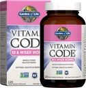 Jardín de Vida Multivitamina para Mujeres 50 &amp; Más, Código de Vitamina Mujeres 50 &amp; Wiser Multi - 120 cápsulas, Vitaminas para 50 Plus con vitaminas B, Vitaminas A, C, D3, E & K, CoQ10, Probióticos & Enzimas