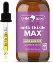 Wild Acre Milk Thistle for Dogs - Max Strength Liver Support, Cleanse & Detox - Natural Bacon Flavor - Simplemente Añadir a Comida - Picky Pup Aprobado, 2 oz (60mL)