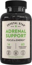 Suplemento de apoyo de Crystal Star Adrenal (60 cápsulas) – Suplemento diario de Herbal Cortisol para el alivio de estrés y fatiga adrenal - Siberian Eleuthero, Licorice, Uva Ursi, Astragalus ' Fo-ti – Non-GMO