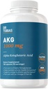 Dr. Tobias AKG Supplement 1000mg Por Serving, Bioavailable Alpha Ketoglutaric Acid, Supports Cellular Energy & Nitric Oxide Flow, Vegan, Gluten-Free, Non-GMO, 180 Capsules, 90 Servings