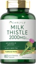 Carlyle Milk Thistle 2000mg ← 180 Capsules Silencio con Dandelion &amp; Yellow Dock ← Non-GMO, Gluten Free