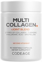 Codeage Multi Collagen Protein + Joint Blend Supplement, Hyaluronic Acid, Bromelain, Turmeric, Ginger, Boswellia, Astaxanthin - Hydrolyzed Bovine Collagen - 5 Tipos de colágeno - No GMO - 90 cápsulas