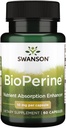 Swanson Bioperine Nutrient Absorption Enhancer 10 Milligrams 60 Capsules