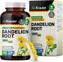 BIO KRAUTER Dandelion Root Suplemento - 1800 mg Strength - 250 Conde - Dandelion Root Capsules - Vegan Capsules para soporte de hígado &amp; inmunidad