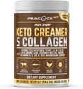 Collagen Keto Coffee Creamer Powder 12.2 oz - Péptidos de colágeno hidrolizado con aceite de MCT de coco, B12, Magnesio, Polvo de proteína de sabor, crema de café gratis de azúcar para los moothies " Baking