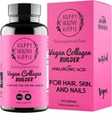 Vegan Collagen Builder w / Ácido hialurónico – Piel de pelo y uñas Vitaminas para el flujo juvenil ¦ Keratin & Elastin Booster ← Bones, Cartilage, Tendons  durable Vitamina A, L-Lysine ¦ Vegetarian ← Non-GMO, 60 Ct