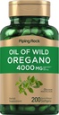 Piping Rock Oregano Oil Softgel Capsules 4000mg  200 Pills ← Herbal Extract Supplement ← Wild Harvested ← Non-GMO, Gluten Free