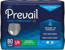 Prevail - Ropa interior protectora para hombre - Ropa interior de la incontinencia desechable - Diaper adulto desechable - Absorbencia máxima - pequeña / media - 80 cuenta (4 paquetes de 20)