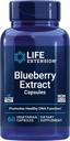 Extensión de la vida Blueberry Extract Capsules, soporta la salud cognitiva de la memoria, ayuda a mantener niveles de colesterol ya saludables, lucha contra el estrés oxidativo, sin gluten, no GMO, vegetariano, 60 cápsulas