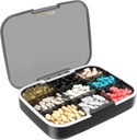 Restree Grande Organizador de Píldoras, Moisture Proof &amp; Waterproof Travel Pill Case, Caja de Medicación Portátil con Dividentes Ajustables para Vitaminas Suplementos Aceite de Pesca y Píldoras diarias 9 Compartimientos (Black)
