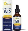 aSquared Nutrition Vitamin B12 Sublingual Liquid Drops - 5000 MCG Suplemento con Methylcobalamin (Metil B-12) - Max Absorption B 12 para aumentar la energía - Vegan Friendly - 2 fl oz