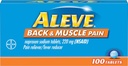 Aleve Back and Muscle Pain Tablets, Fast Acting All Day Targeted Relief for Headache, Muscle, and Back Pain, Naproxen Sodium Capsules, 220 mg, 100 Conde