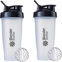 BlenderBottle Classic Shaker Bottle Perfect for Protein Shakes and Pre Workout, 28oz,Clear/Black (Pack of 2)