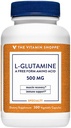 La vitamina Shoppe L-Glutamina 500MG, un ácido aminoácidos de forma gratuita, soporta la recuperación muscular &amp; salud inmunitaria (300 cápsulas)