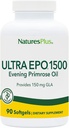 NaturesPlus Ultra EPO 1500 - Aceite Primrose Evening - Soporte Antioxidante Premenstrual y Menopausal - Promueve la piel clara - Gluten Gratis - 90 Softgels, 90 Servings