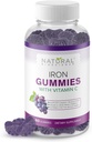 Gummies de hierro con vitamina C - Suplemento de hierro picante para adultos " niños " , anemia por deficiencia de hierro, apoyo de células rojas de sangre, energía, función inmunitaria, salud cerebral, absorción máxima, 60 gomas veganos