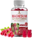 Magnesium Glycinate Gummies, Magnesium Suplemento, Magnesium Glycinate, Vitamina C, D, B12, CoQ10, for Calm Mood &amp; Muscle, Sleep, for Adults, 60 Gummies