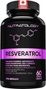Nutratology Resveratrol Suplemento- Potent Antioxidant Suplemento - Anti Aging Trans Resveratrol - Aumenta la salud cardiovascular, regeneración celular y crecimiento del cabello - 60 cápsulas - 30 servicios