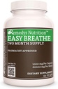 Nutrición de Remedy Breathe fácil peru 1,000 mg, 60 cápsulas veganos suplemento dietético herbal proprio 