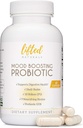 Naturales elevados Mood Boosting Probiotic 30 Billion CFU - Mood Support Suplemento, Prebióticos y Probióticos para Hombres Mujer, Acidophilus Lactobacillus Probiotic, Shelf Stable & Non-GMO, 60 cápsulas