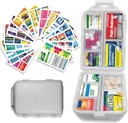 Organizador de píldoras con etiquetas de medicina 146 Etiquetas Viajes diarios Container Mini Medicamento Organizador de pila Organizador Viajes Esenciales Pill Caso 7 Día (Grey, 1 Pack-Large)