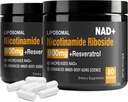 NAD Suplemento - NAD+ con Nicotinamide Riboside (NR) y Resveratrol Quercetin 900mg Puro NAD orgánico Plus para Reparación Celular Función del cerebro envejecido (2 Pack)