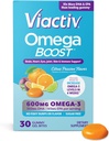 Viactiv Omega 3 Fish Oil Gummies. EPA DHA Suplemento para la salud cardíaca y la salud cerebral, 30 vitaminas de goma libre de azúcar, 1pc