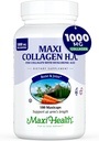 Maxi Health Marine Collagen Pills – 1000 mg Tipo 1 Collagen for Women &amp; Men with Hyaluronic Acid Supplement for Joint & Skin Support – Unflavored, Clean Kosher Capsules (180 Maxicaps)