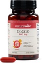 NatureWise CoQ10 200mg Softgels, High Potency Ubiquinone - Coenzyme Q10 Suplemento - Antioxidant for Heart Health + Energy - Vegan, Non-GMO, Gluten-Free - 30 Conde[1-Month Supply]