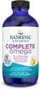 Naturales nórdicos Omega completo, sabor de limón - 8 oz - 1270 mg Omega-3 - EPA & DHA con GLA añadido - Esquí saludable, Cognición, Mood positivo - No GMO - 48 Servimientos