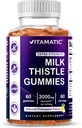 Vitamatic Milk Thistle Gummies- 10000 mg Equivalente por Serving (desde 50:1 Extracto 200 mg)- Detox de hígado " Anti Oxidant Health - Min. 80% Silymarin Flavonoids - 60 Gummies Basadas en Pectina