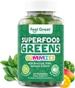 Super Greens Gummies - Suplemento de Superalimentos Verdes con Espinacas, Broccoli, Kale, Beet Root, Elderberry for Immunity Support - Fruit and Vegetable Suplemento - Watermelon Flavor, 60 Gummies