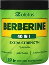 Zolotus Berberine Suplemento 40 en 1, con Sea Moss, Cinnamon, Milk Thistle, Apple Sider Vinegar, Quercetin for Digestion, Immune System &amp; Heart Health