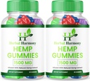 (2 Pack) Herbal Harmony Hemp Gummies - Fórmula Oficial - Herbal Harmony Gummies Maximum Performance Hemp Blend Extra Strength, Great Taste 25mg Por Gummy, 1500mg Por Bottle New 2024 (120 Gummies)